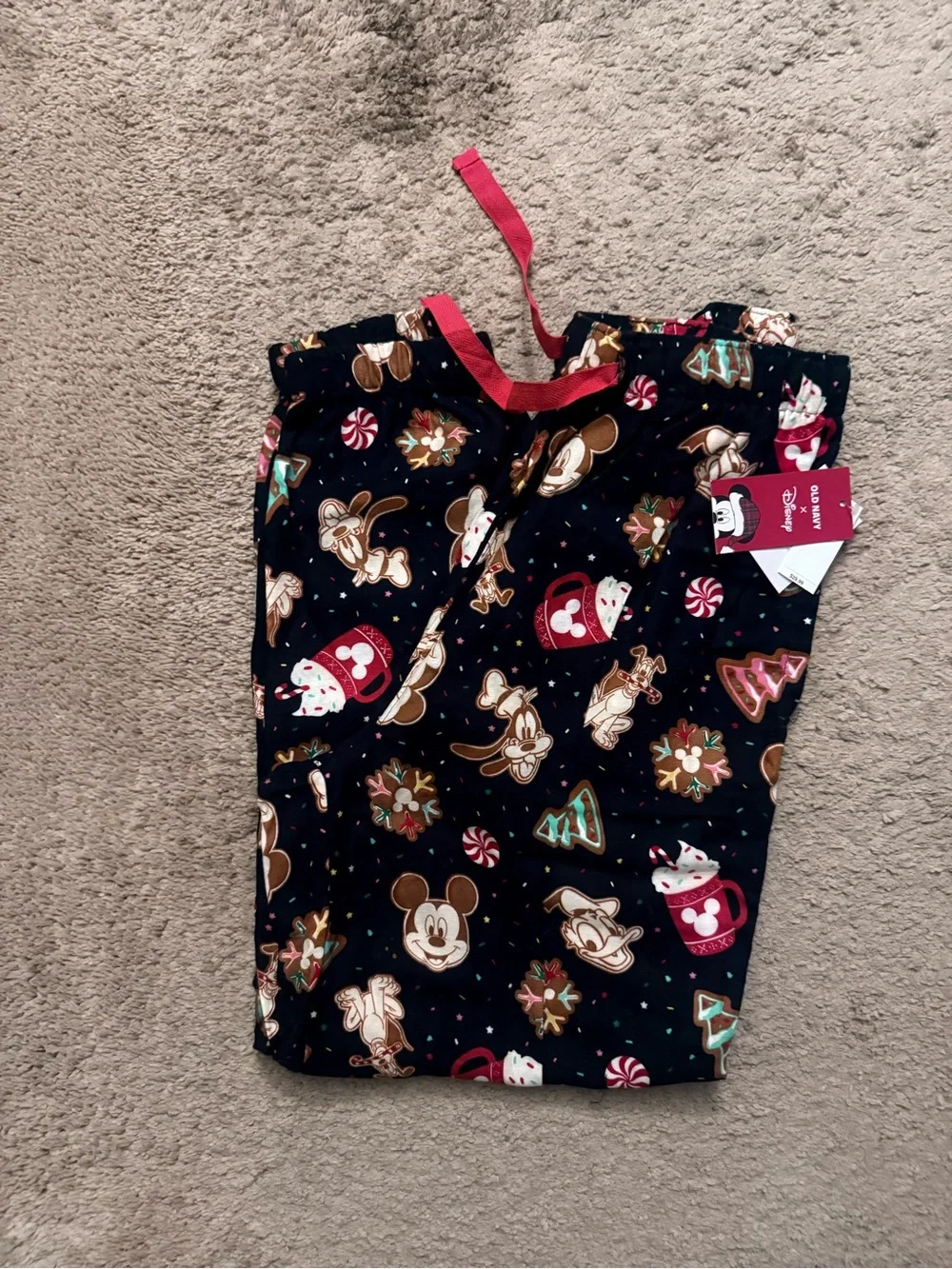 Old Navy Holiday Character Pajama Pants with Red Drawstring
